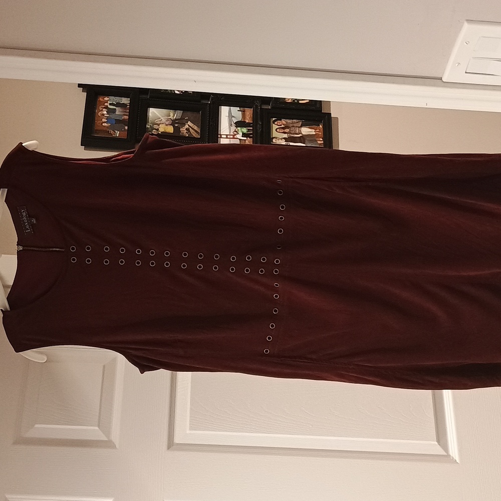 Luxology Deep Burgendy Faux Suede Dress